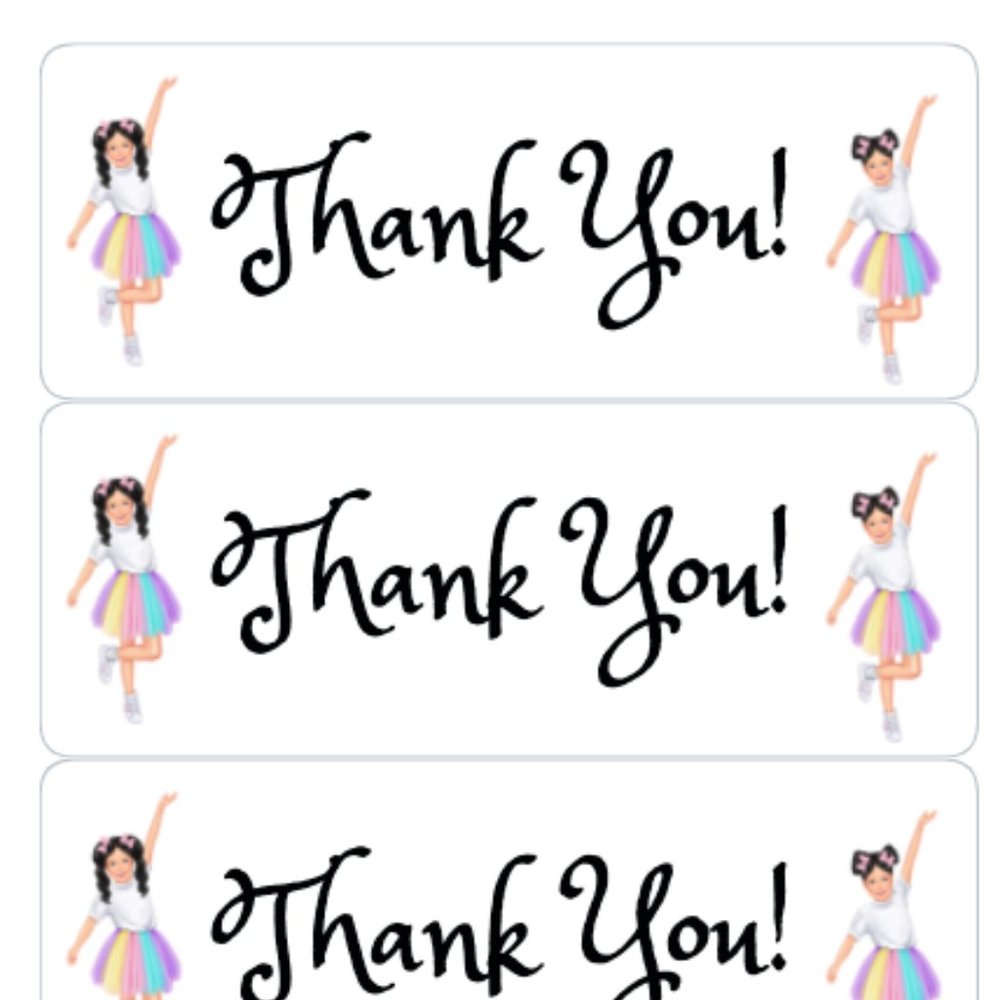 Thank You Stickers Tutu Kids Shop Labels  Women Ch